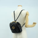 GUCCI GG Marmont Backpack Leather Black Gold 777253 Auth BA12395SAV-28