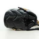 GUCCI GG Marmont Backpack Leather Black Gold 777253 Auth BA12395SAV-4