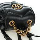 GUCCI GG Marmont Backpack Leather Black Gold 777253 Auth BA12395SAV-6
