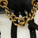 GUCCI GG Marmont Backpack Leather Black Gold 777253 Auth BA12395SAV-7