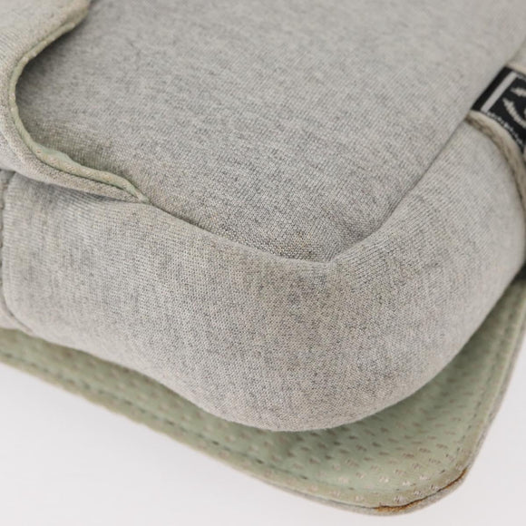 CHANEL Sports Line Waist bag Cotton Gray Silver CC Auth BA12396A