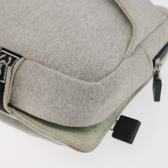 CHANEL Sports Line Waist bag Cotton Gray Silver CC Auth BA12396A