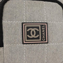 CHANEL Sports Line Waist bag Cotton Gray Silver CC Auth BA12396A-14