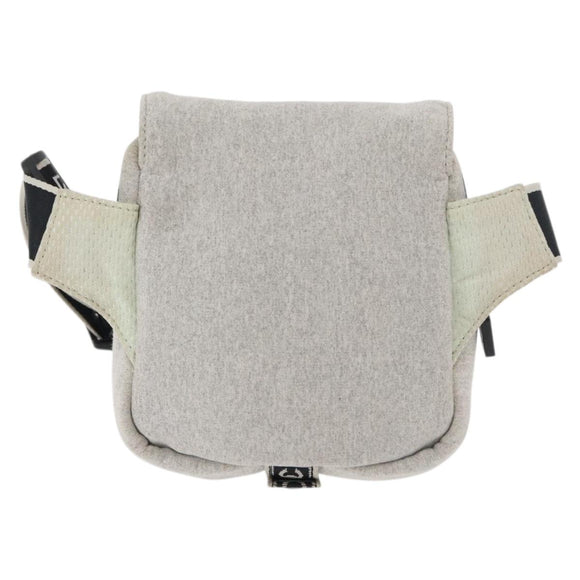 CHANEL Sports Line Waist bag Cotton Gray Silver CC Auth BA12396A