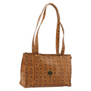 MCM Vicetos Logogram Tote Bag PVC Leather Brown Gold Auth BA12397A-1