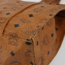 MCM Vicetos Logogram Tote Bag PVC Leather Brown Gold Auth BA12397A-10