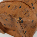 MCM Vicetos Logogram Tote Bag PVC Leather Brown Gold Auth BA12397A-13