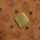 MCM Vicetos Logogram Tote Bag PVC Leather Brown Gold Auth BA12397A-14