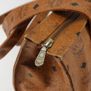 MCM Vicetos Logogram Tote Bag PVC Leather Brown Gold Auth BA12397A-16