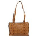 MCM Vicetos Logogram Tote Bag PVC Leather Brown Gold Auth BA12397A-3