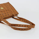 MCM Vicetos Logogram Tote Bag PVC Leather Brown Gold Auth BA12397A-7