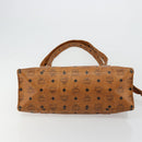 MCM Vicetos Logogram Tote Bag PVC Leather Brown Gold Auth BA12397A-9