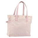 CHANEL New Travel Line Tote Bag Nylon Pink Gold CC Auth BA12398-1