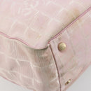 CHANEL New Travel Line Tote Bag Nylon Pink Gold CC Auth BA12398-11