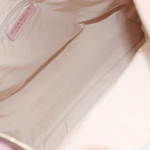 CHANEL New Travel Line Tote Bag Nylon Pink Gold CC Auth BA12398