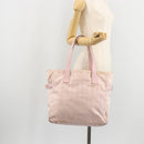 CHANEL New Travel Line Tote Bag Nylon Pink Gold CC Auth BA12398-23