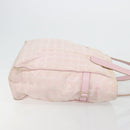 CHANEL New Travel Line Tote Bag Nylon Pink Gold CC Auth BA12398-4
