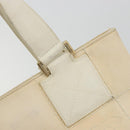 CHANEL Choco Bar Wild Stitch Hand Bag Canvas Beige Gold CC Auth BA12400A-9