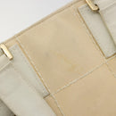 CHANEL Choco Bar Wild Stitch Hand Bag Canvas Beige Gold CC Auth BA12400A-10