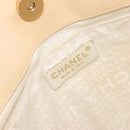 CHANEL Choco Bar Wild Stitch Hand Bag Canvas Beige Gold CC Auth BA12400A-18