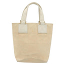 CHANEL Choco Bar Wild Stitch Hand Bag Canvas Beige Gold CC Auth BA12400A-13