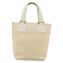CHANEL Choco Bar Wild Stitch Hand Bag Canvas Beige Gold CC Auth BA12400A-2