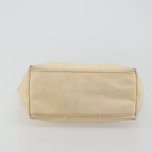 CHANEL Choco Bar Wild Stitch Hand Bag Canvas Beige Gold CC Auth BA12400A