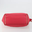 VALENTINO Tote Bag Leather 2way Red Gold Auth BA12401-5