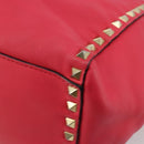 VALENTINO Tote Bag Leather 2way Red Gold Auth BA12401-19