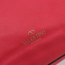 VALENTINO Tote Bag Leather 2way Red Gold Auth BA12401-21