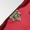 VALENTINO Tote Bag Leather 2way Red Gold Auth BA12401-22