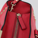 VALENTINO Tote Bag Leather 2way Red Gold Auth BA12401-23