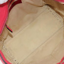 VALENTINO Tote Bag Leather 2way Red Gold Auth BA12401-10