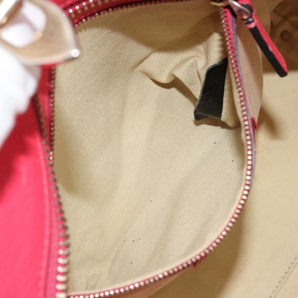 VALENTINO Tote Bag Leather 2way Red Gold Auth BA12401