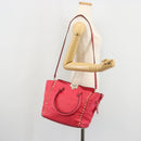 VALENTINO Tote Bag Leather 2way Red Gold Auth BA12401-29