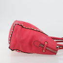 VALENTINO Tote Bag Leather 2way Red Gold Auth BA12401-3