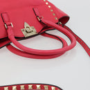 VALENTINO Tote Bag Leather 2way Red Gold Auth BA12401-7
