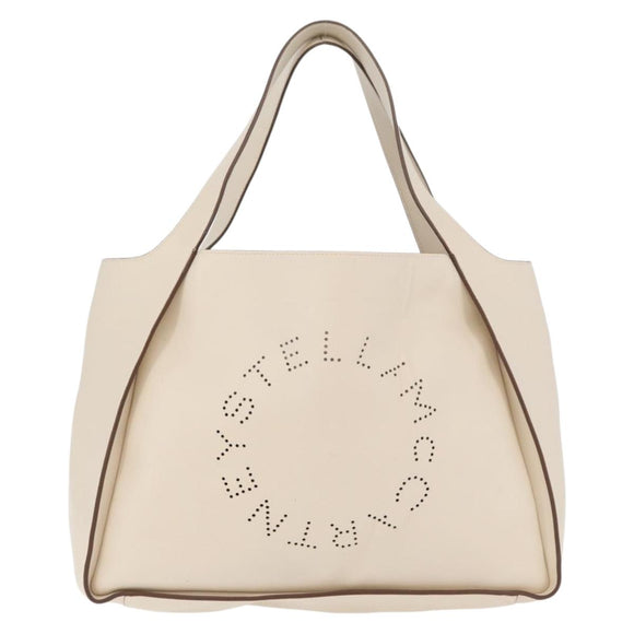 Stella MacCartney Tote Bag Leather Ivory Gold Auth BA12402A