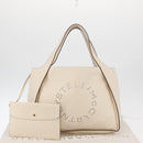 Stella MacCartney Tote Bag Leather Ivory Gold Auth BA12402A-21