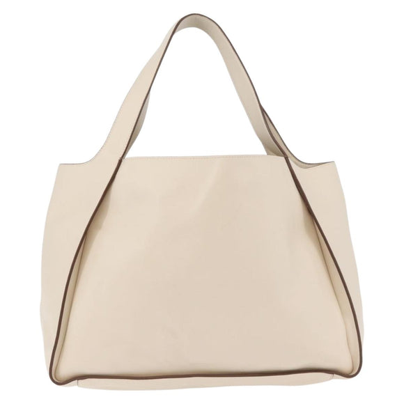 Stella MacCartney Tote Bag Leather Ivory Gold Auth BA12402A
