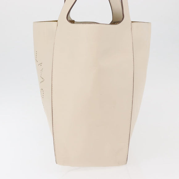 Stella MacCartney Tote Bag Leather Ivory Gold Auth BA12402A