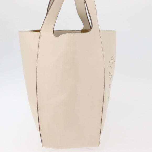 Stella MacCartney Tote Bag Leather Ivory Gold Auth BA12402A