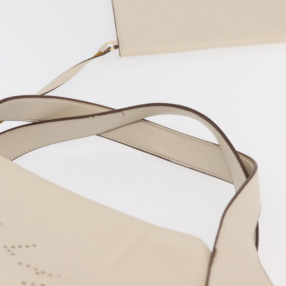Stella MacCartney Tote Bag Leather Ivory Gold Auth BA12402A