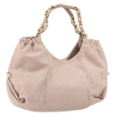 Salvatore Ferragamo Vala Chain Hand Bag Leather Pink Gold Auth BA12403A-1