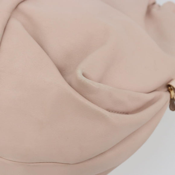 Salvatore Ferragamo Vala Chain Hand Bag Leather Pink Gold Auth BA12403A