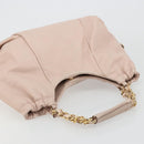 Salvatore Ferragamo Vala Chain Hand Bag Leather Pink Gold Auth BA12403A-6