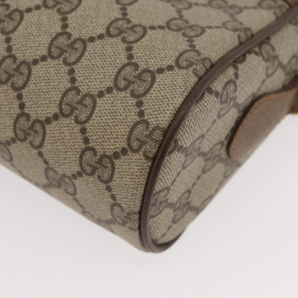 GUCCI GG Supreme Web Sherry Line Bag PVC Beige Gold 119 02 088 Auth BA12405