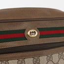 GUCCI GG Supreme Web Sherry Line Bag PVC Beige Gold 119 02 088 Auth BA12405-18