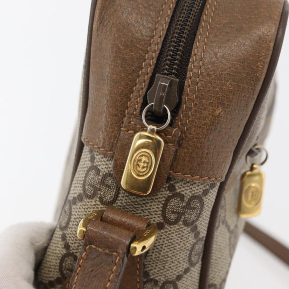 GUCCI GG Supreme Web Sherry Line Bag PVC Beige Gold 119 02 088 Auth BA12405
