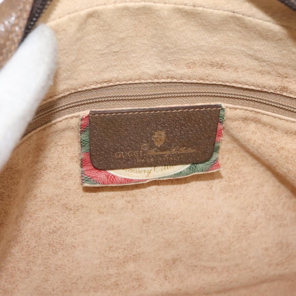 GUCCI GG Supreme Web Sherry Line Bag PVC Beige Gold 119 02 088 Auth BA12405